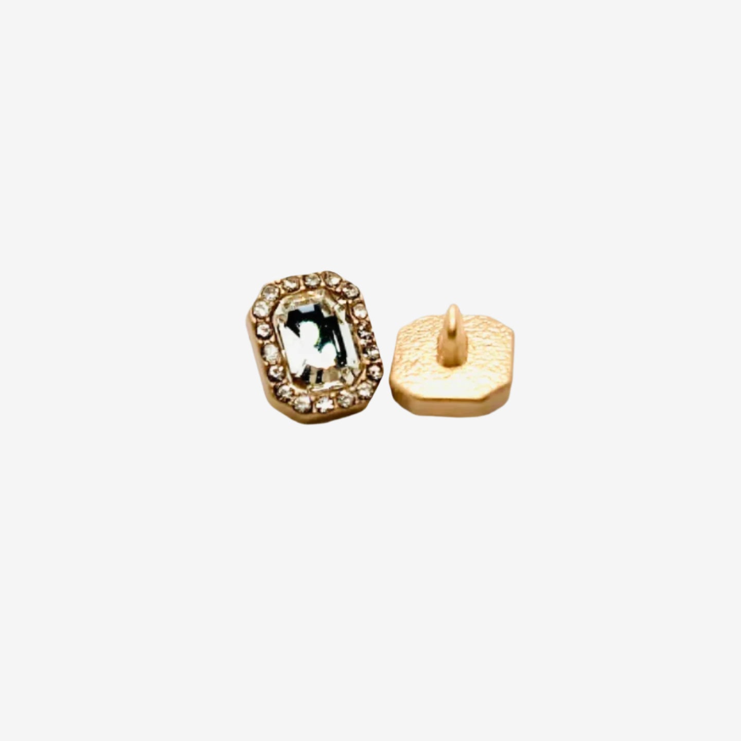 Radiant Crystal Octagon Metal Button