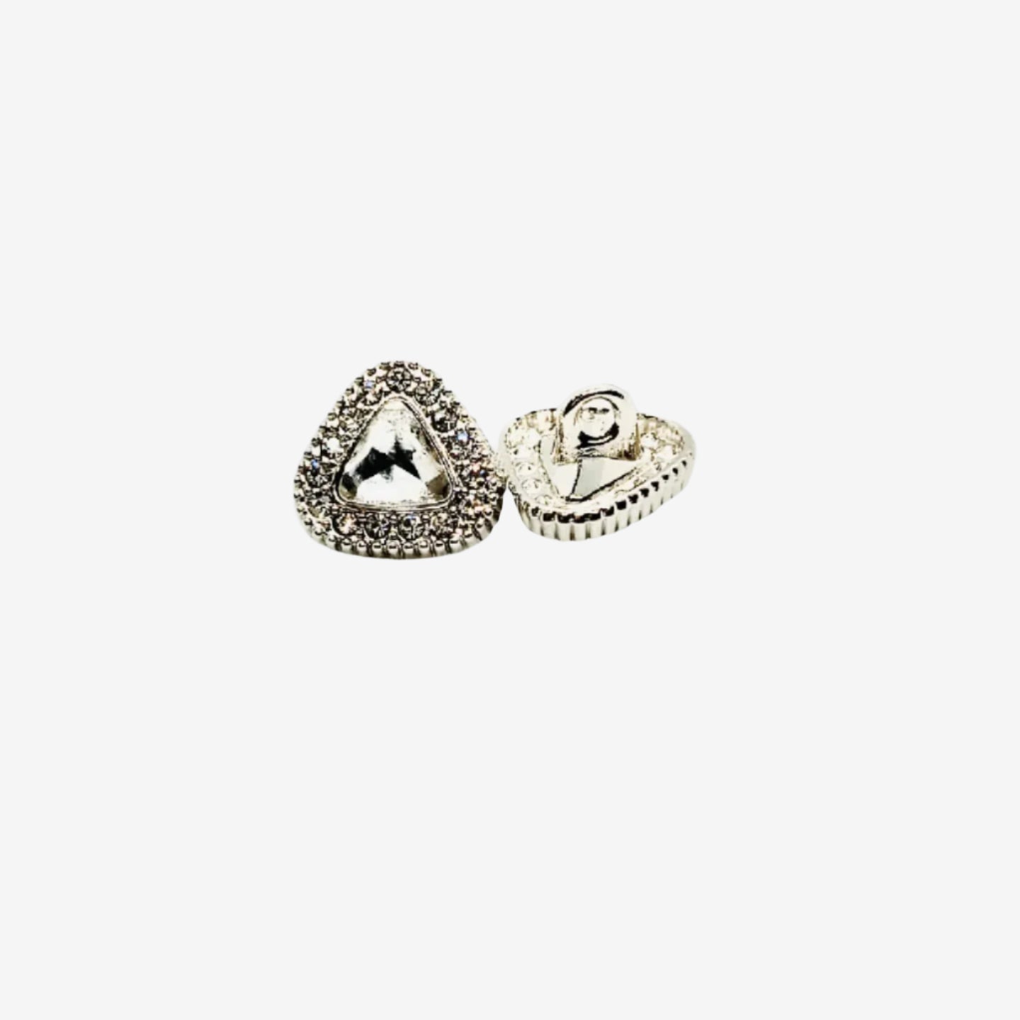 Crystal Detail Silver Metal Buttons