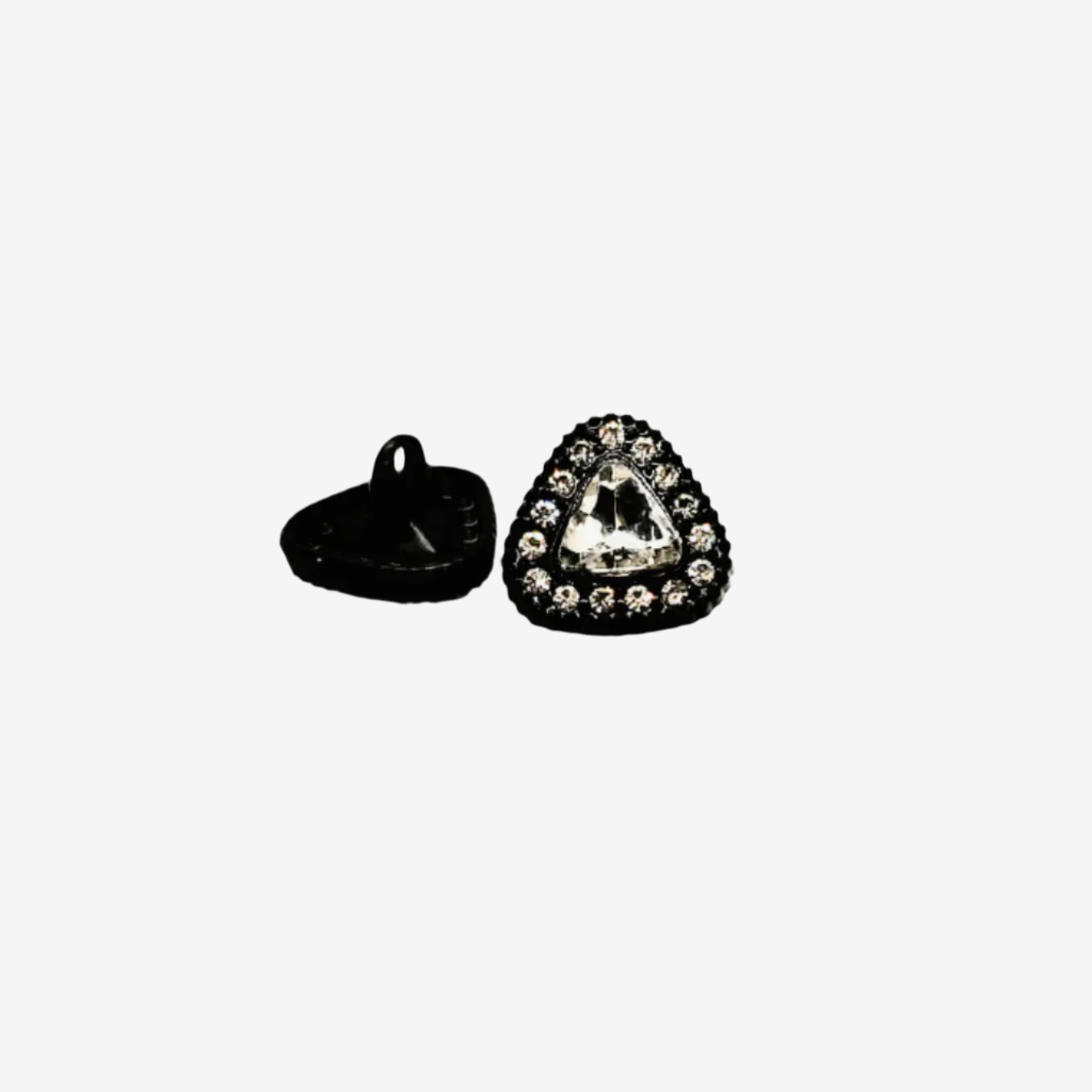 Radiant Crystal Triangle Metal Button