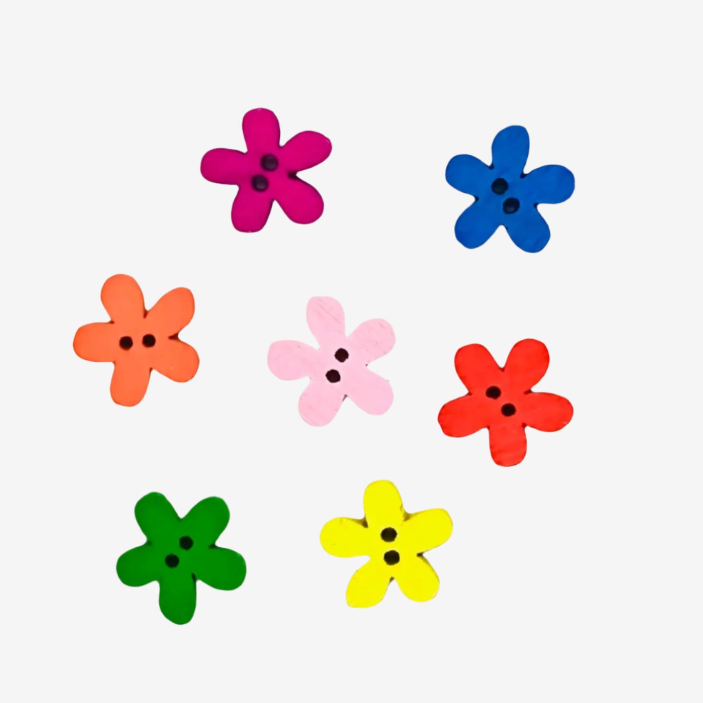 Colorful Wooden Big Flower Buttons