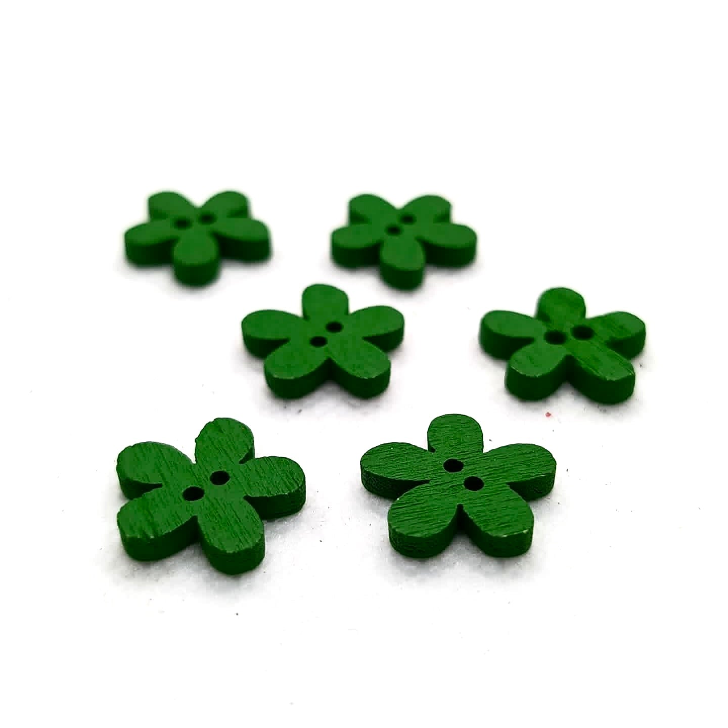 Colorful Wooden Big Flower Buttons