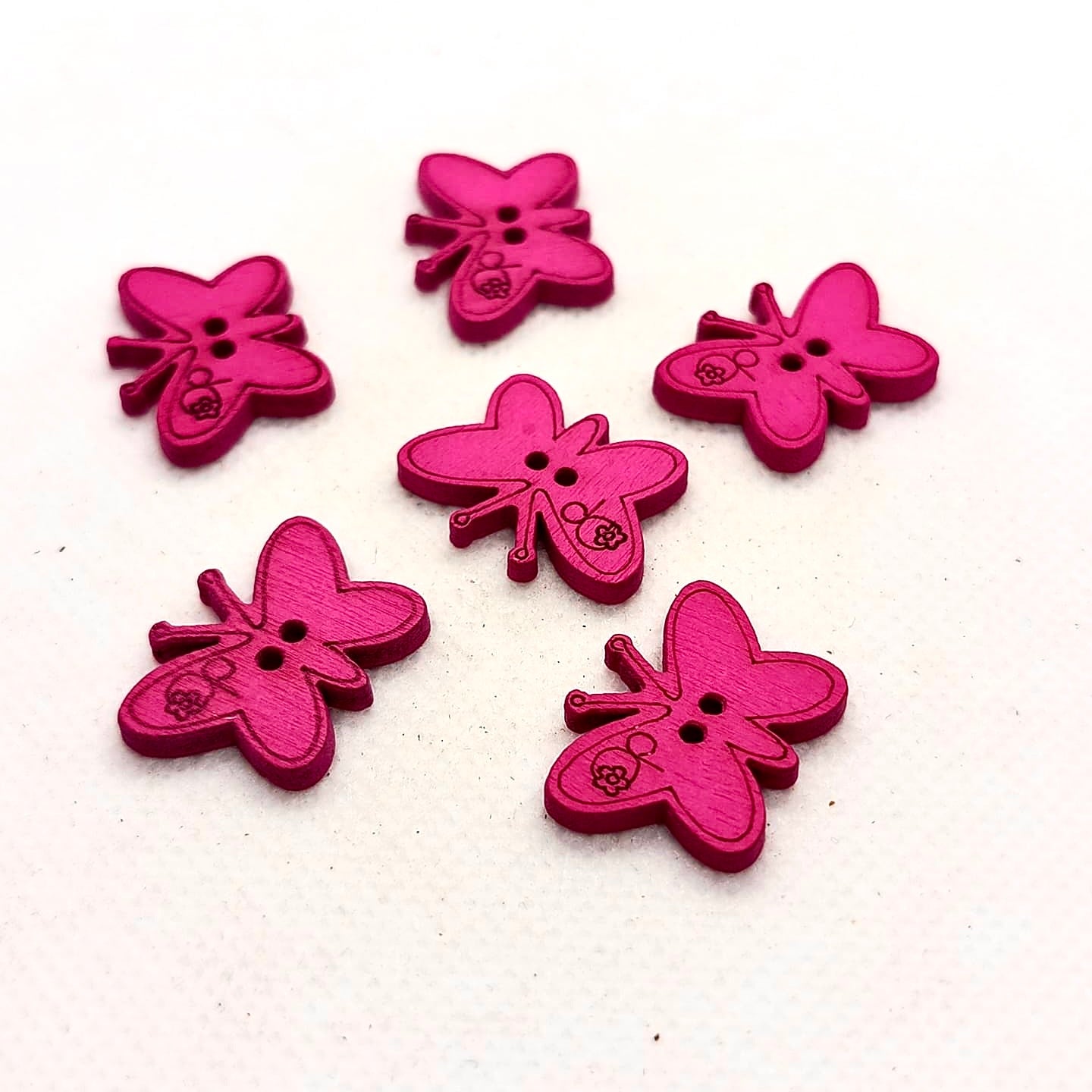 Colorful Wooden Butterfly Buttons