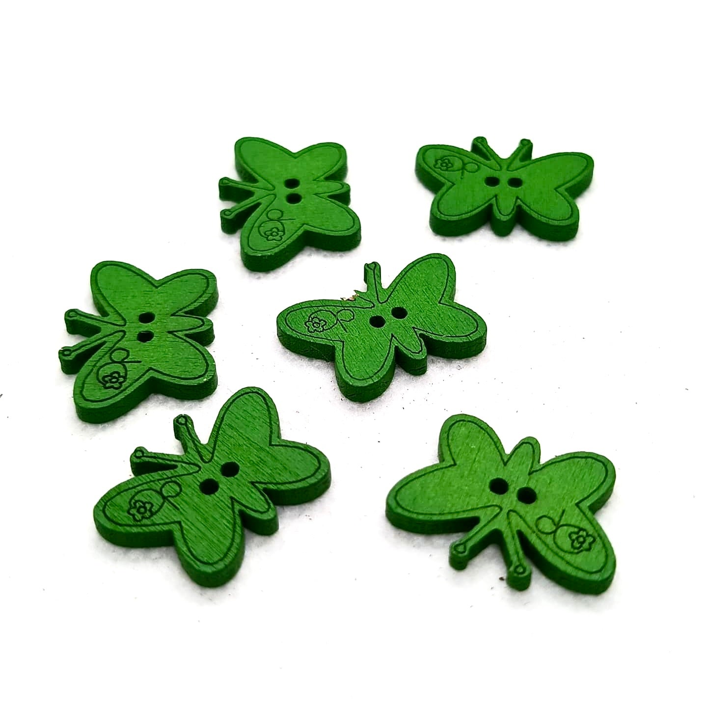 Colorful Wooden Butterfly Buttons