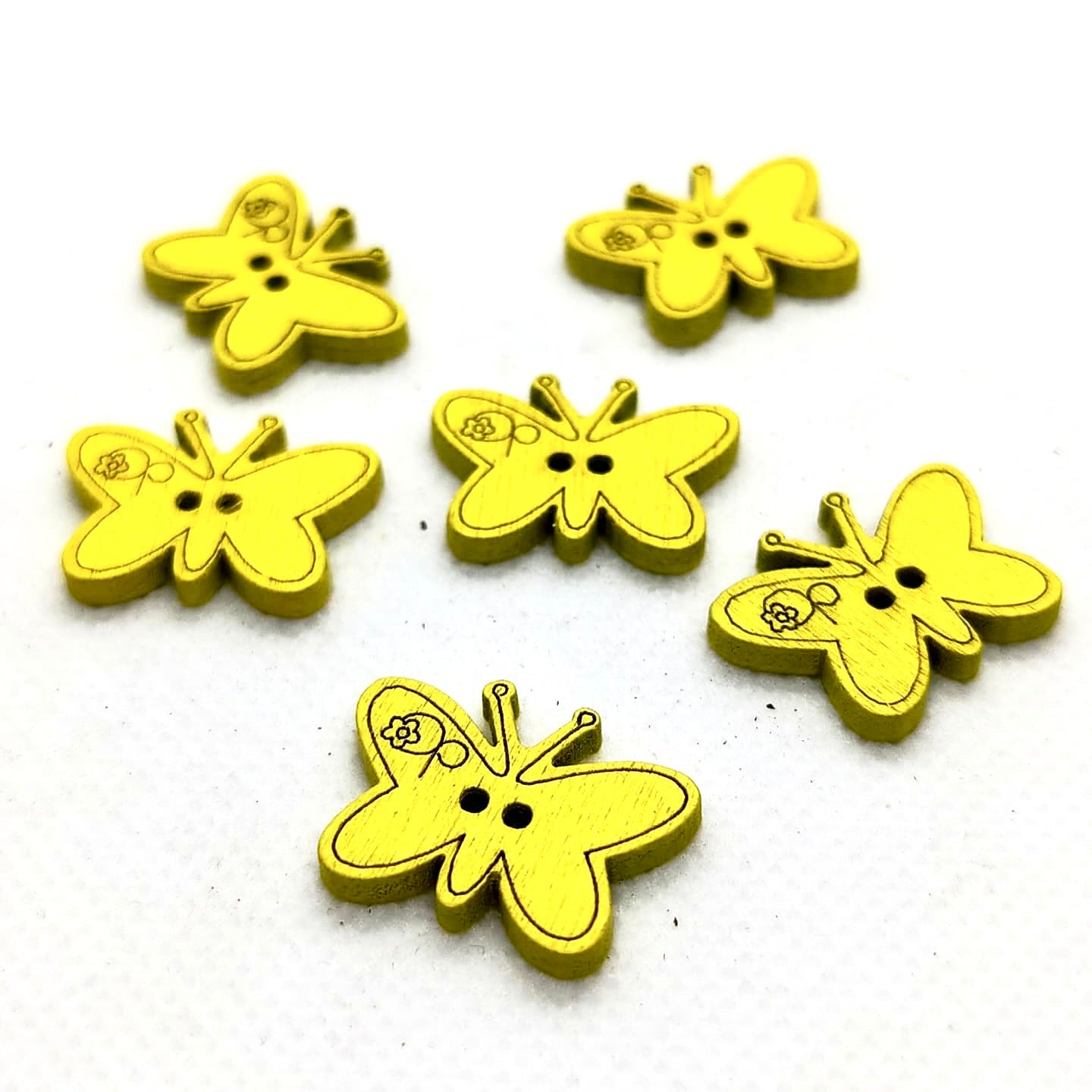 Colorful Wooden Butterfly Buttons