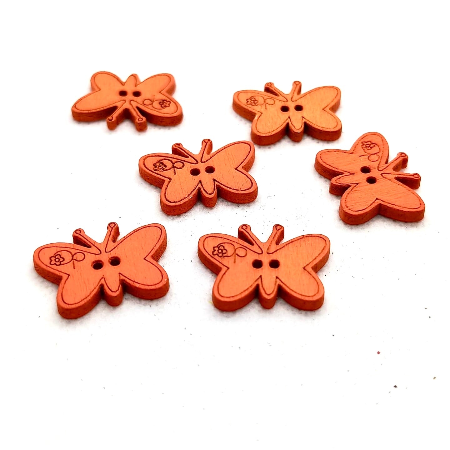 Colorful Wooden Butterfly Buttons