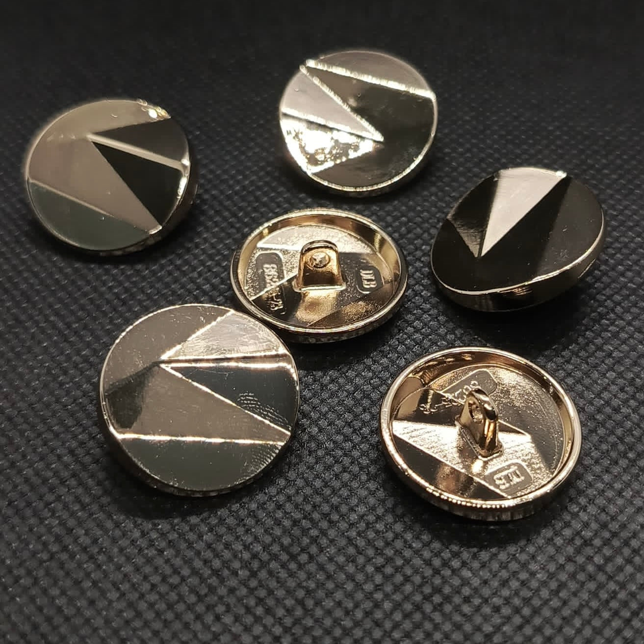 Faceted And Angled Design Metal Buttons