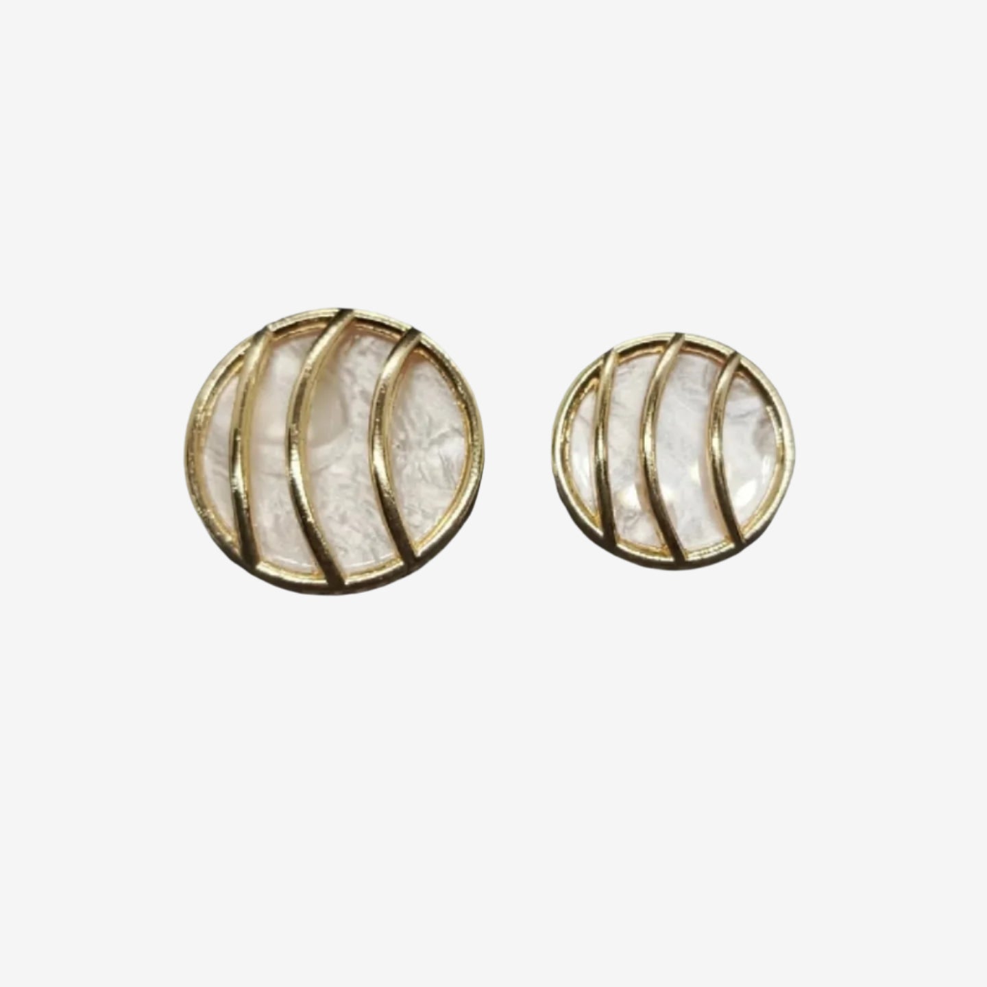 Inlaid Pearl And Gold Metal Accents Buttons