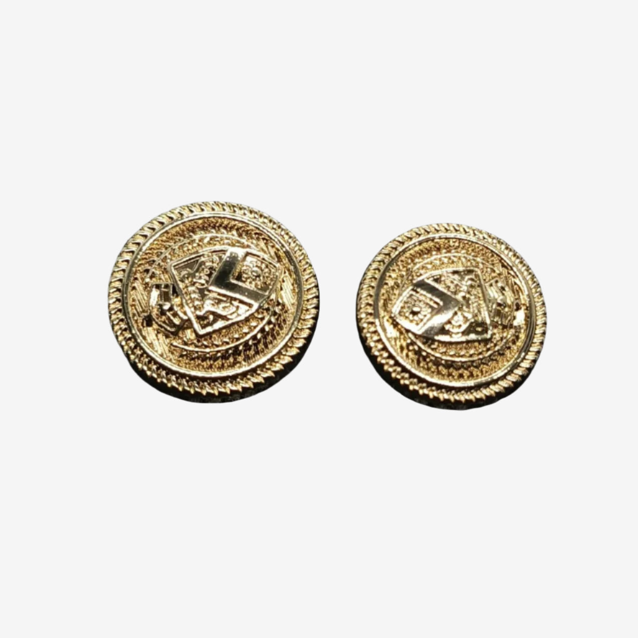 Ornate Bolt Design Metal Buttons with Shield