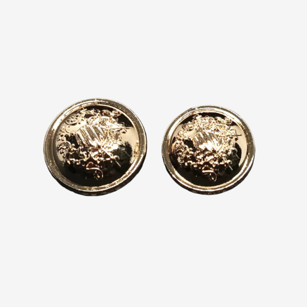 Ornate Arms Design Metal Buttons