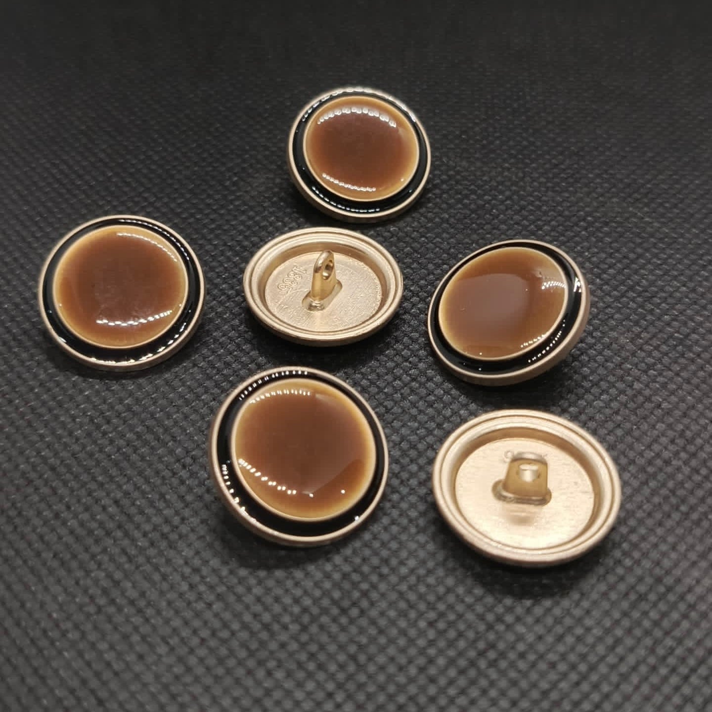Inlaid Smoky Quartz Style Buttons