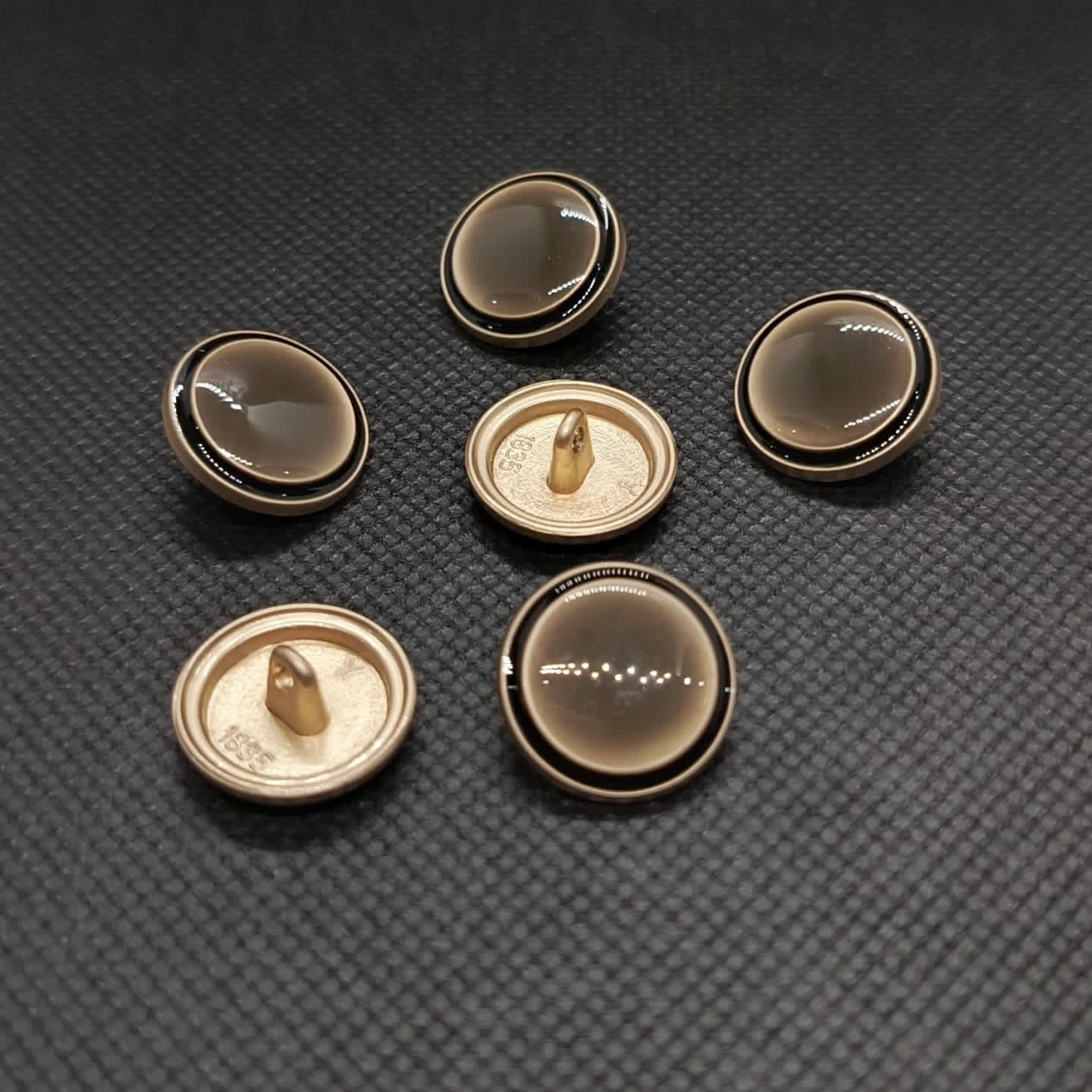 Inlaid Smoky Quartz Style Buttons