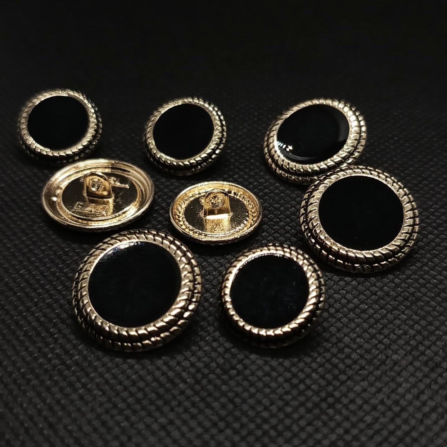 Sophisticated Rope-Edged Metal Buttons