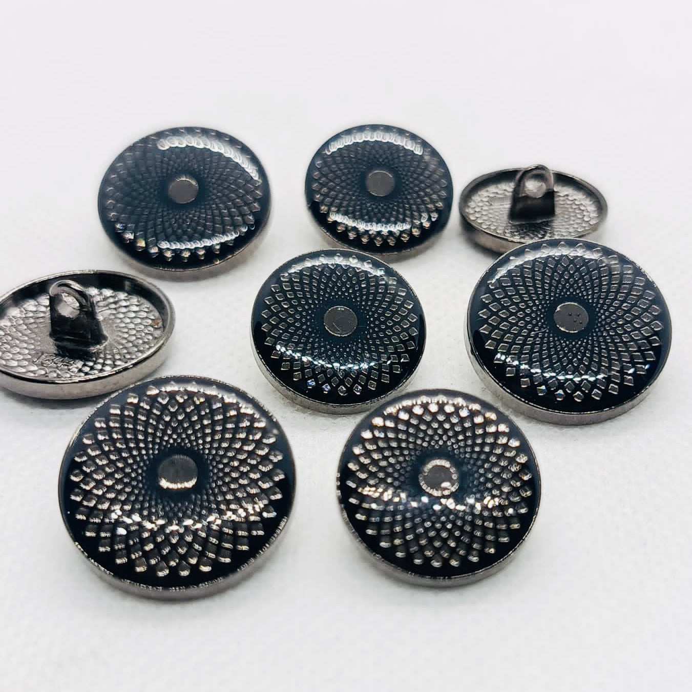 Glossy And Geometric Facets Metal Buttons