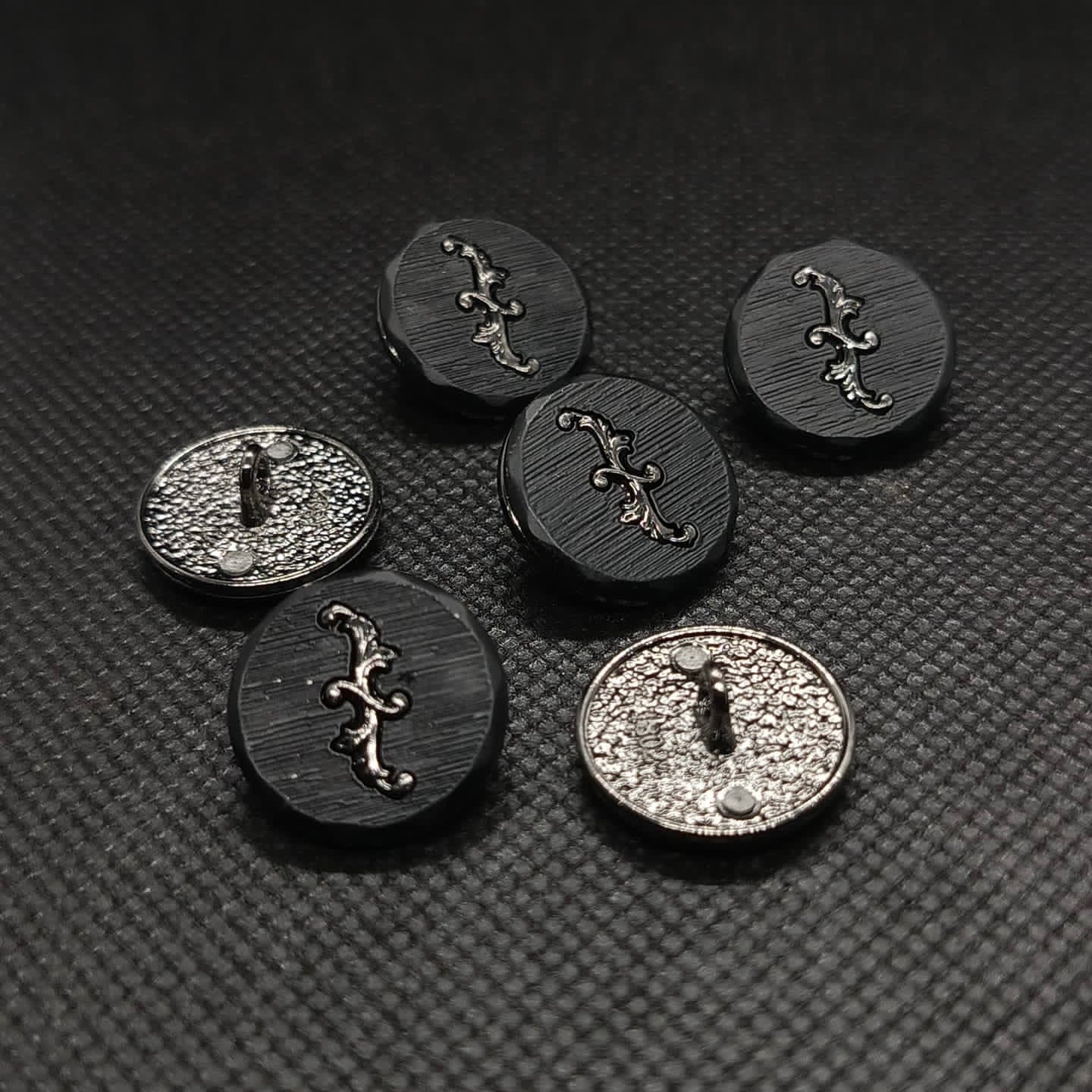 Antiqued Metal Buttons with Scroll Design