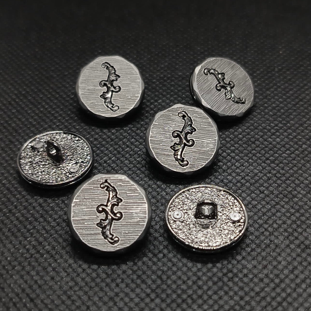 Antiqued Metal Buttons with Scroll Design