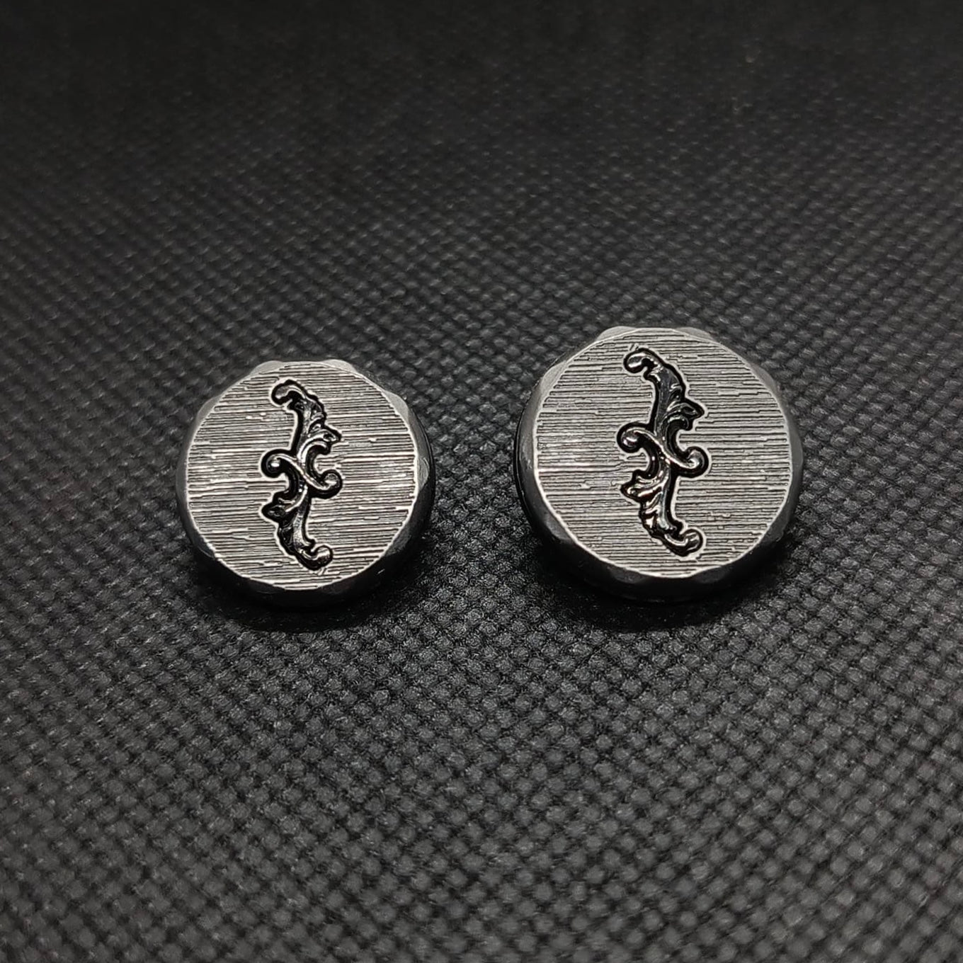 Antiqued Metal Buttons with Scroll Design