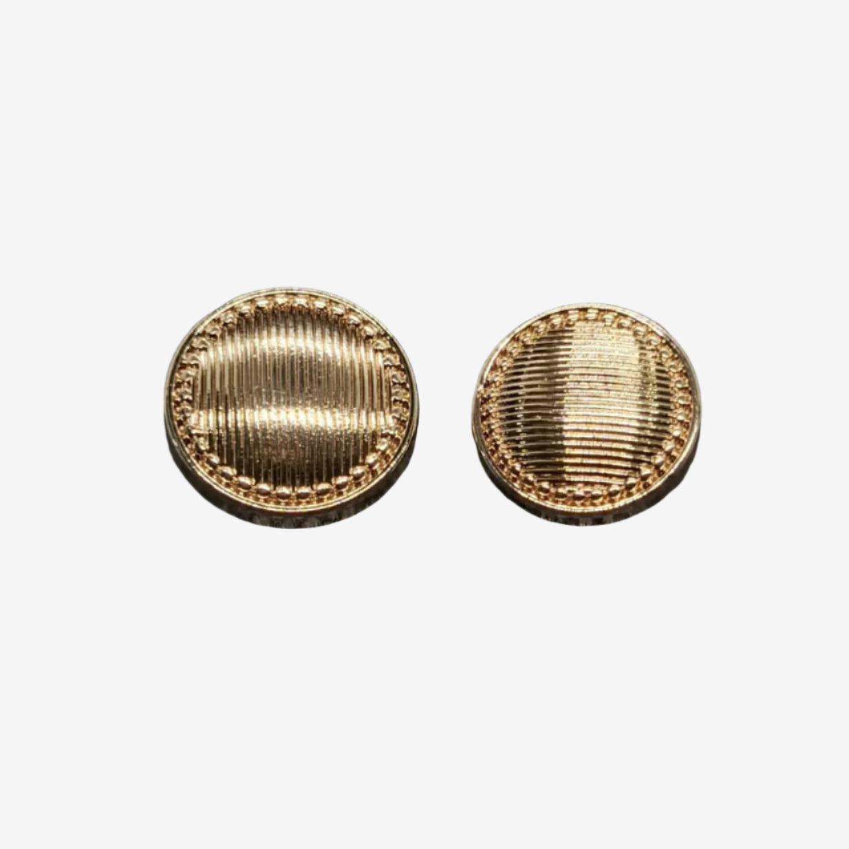 Grooved Beaded Edge Metal Buttons