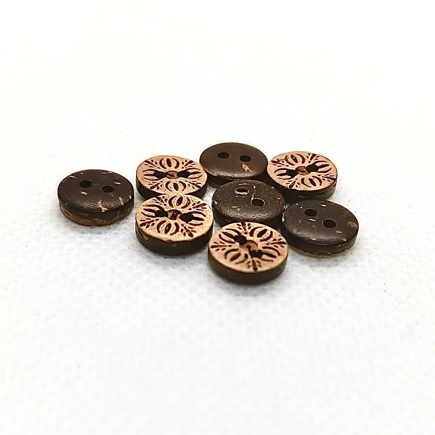 Ornate Carved Coconut Button