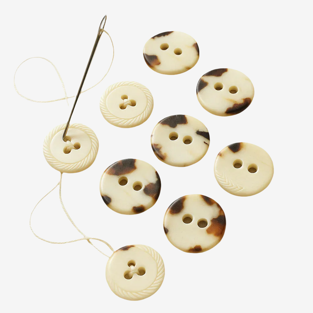 Varied Finish Two Hole Shell Buttons