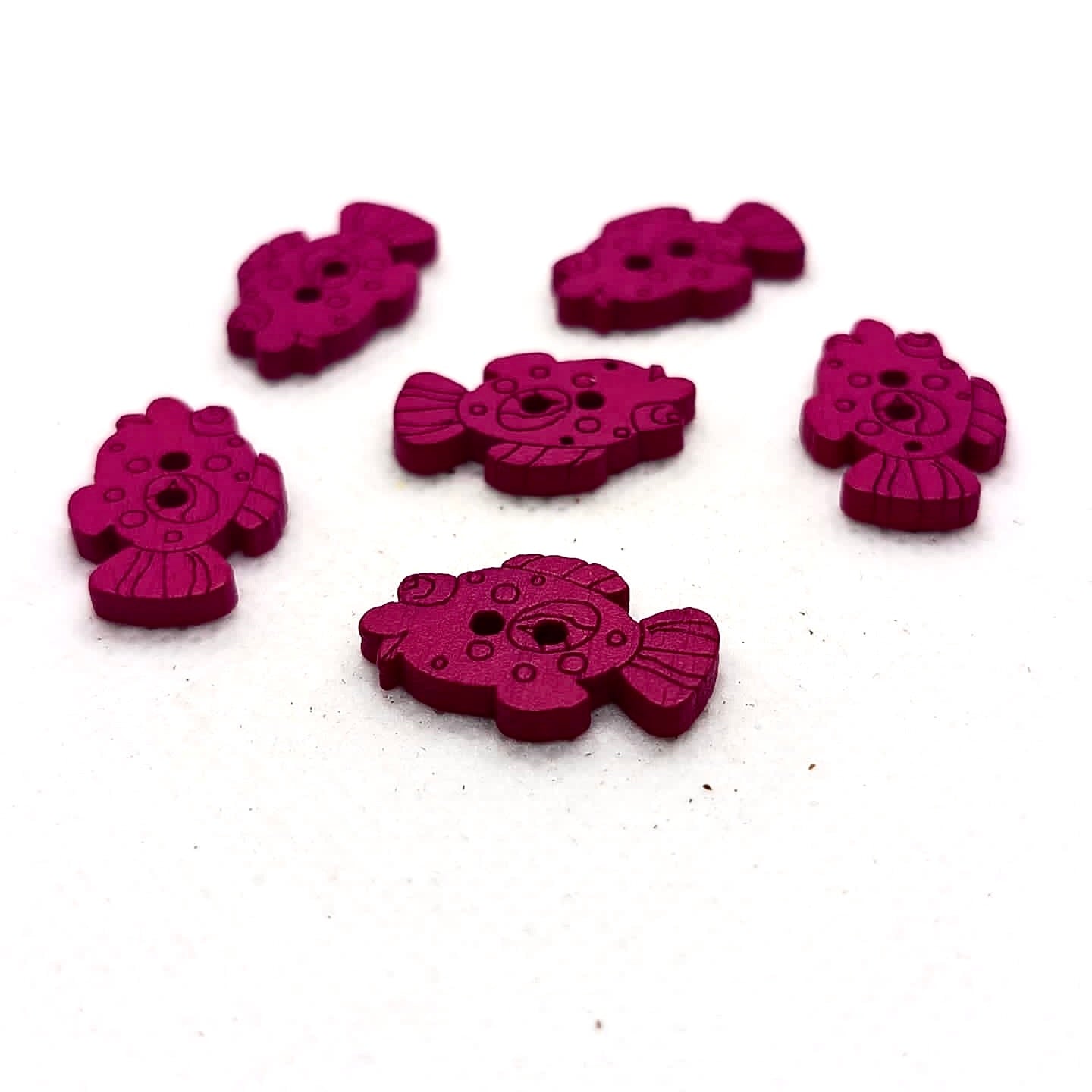 Colorful Wooden Fish Buttons