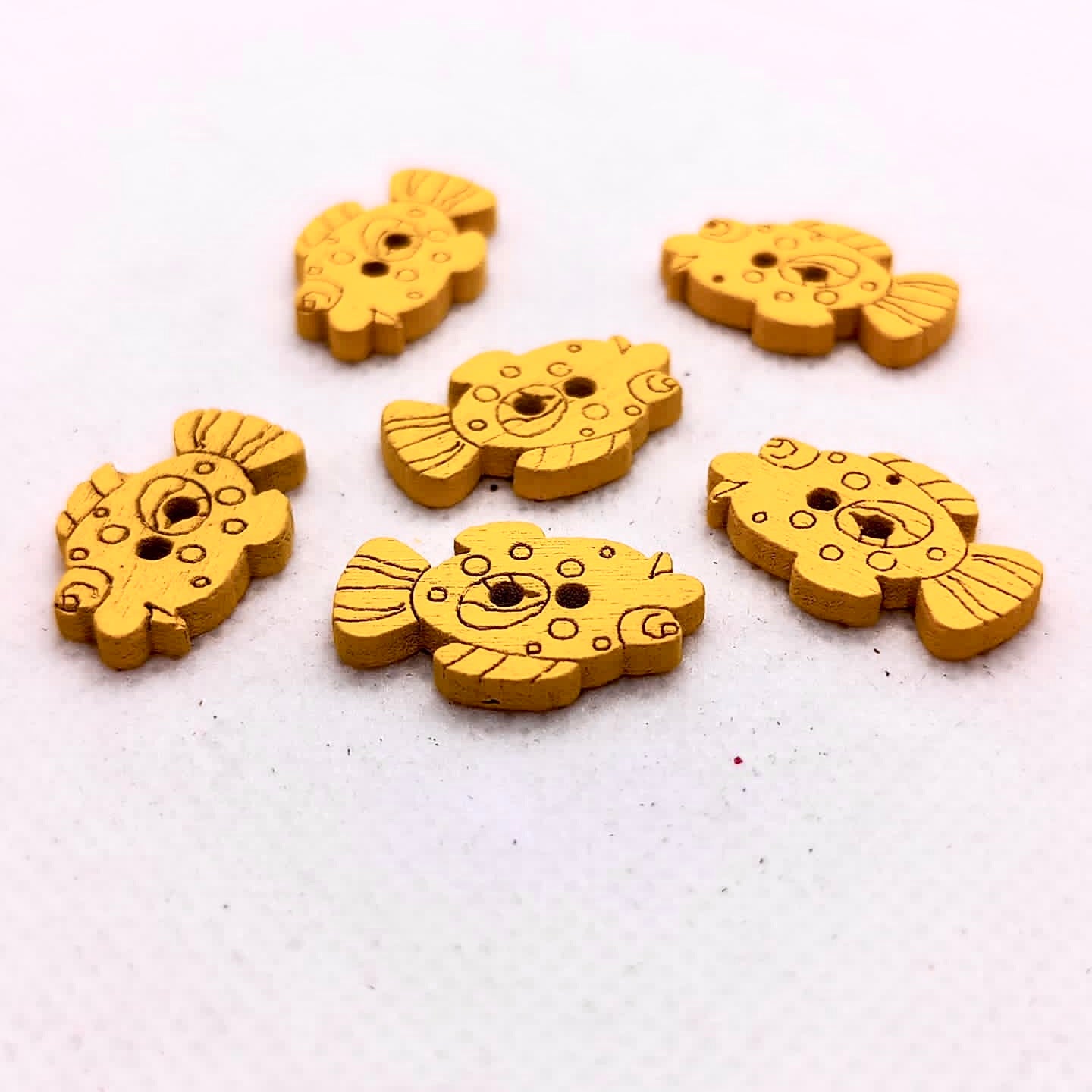Colorful Wooden Fish Buttons