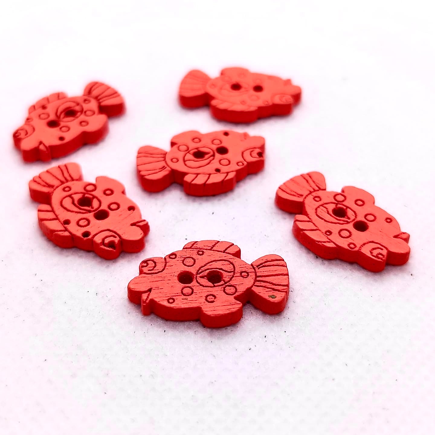 Colorful Wooden Fish Buttons