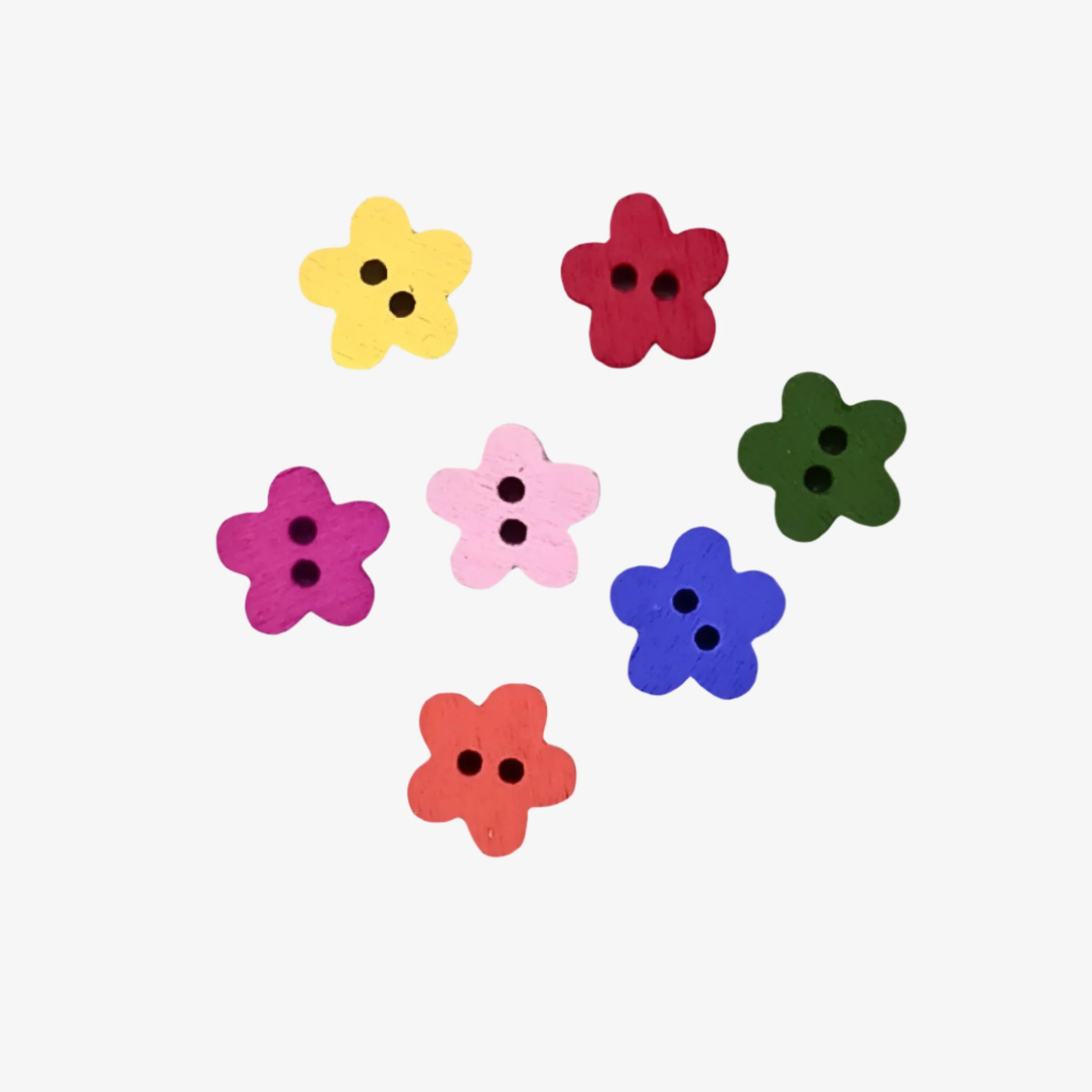 Colorful Wooden Big Flower Buttons