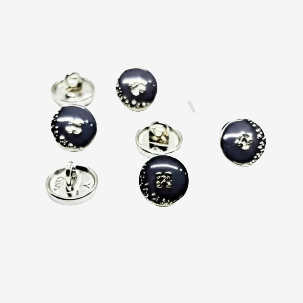 Round Metal Buttons with Rhinestone