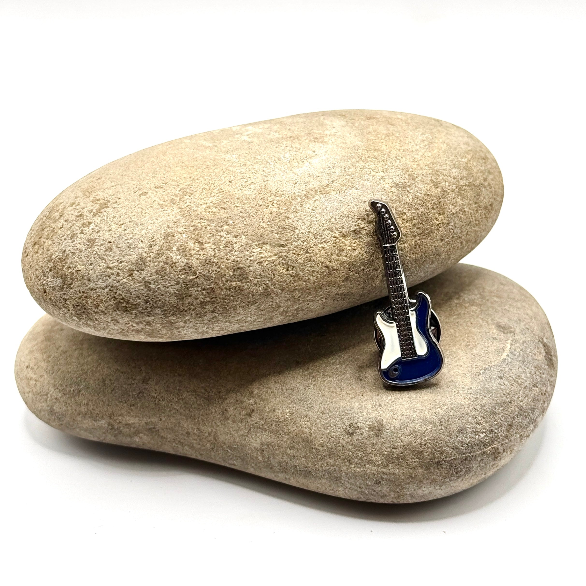 Electric Blue Guitar Lapel Pin