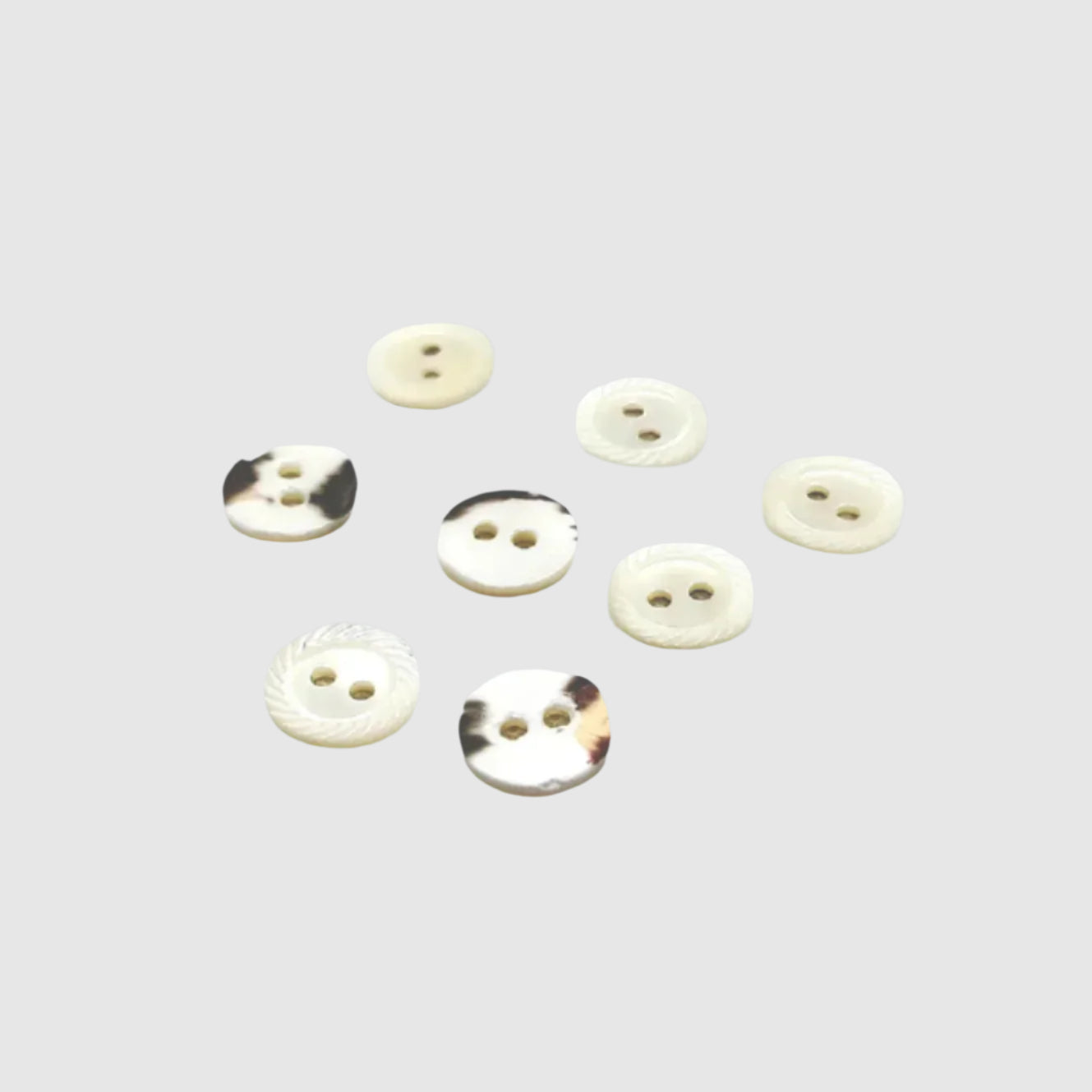 Varied Finish Two Hole Shell Buttons