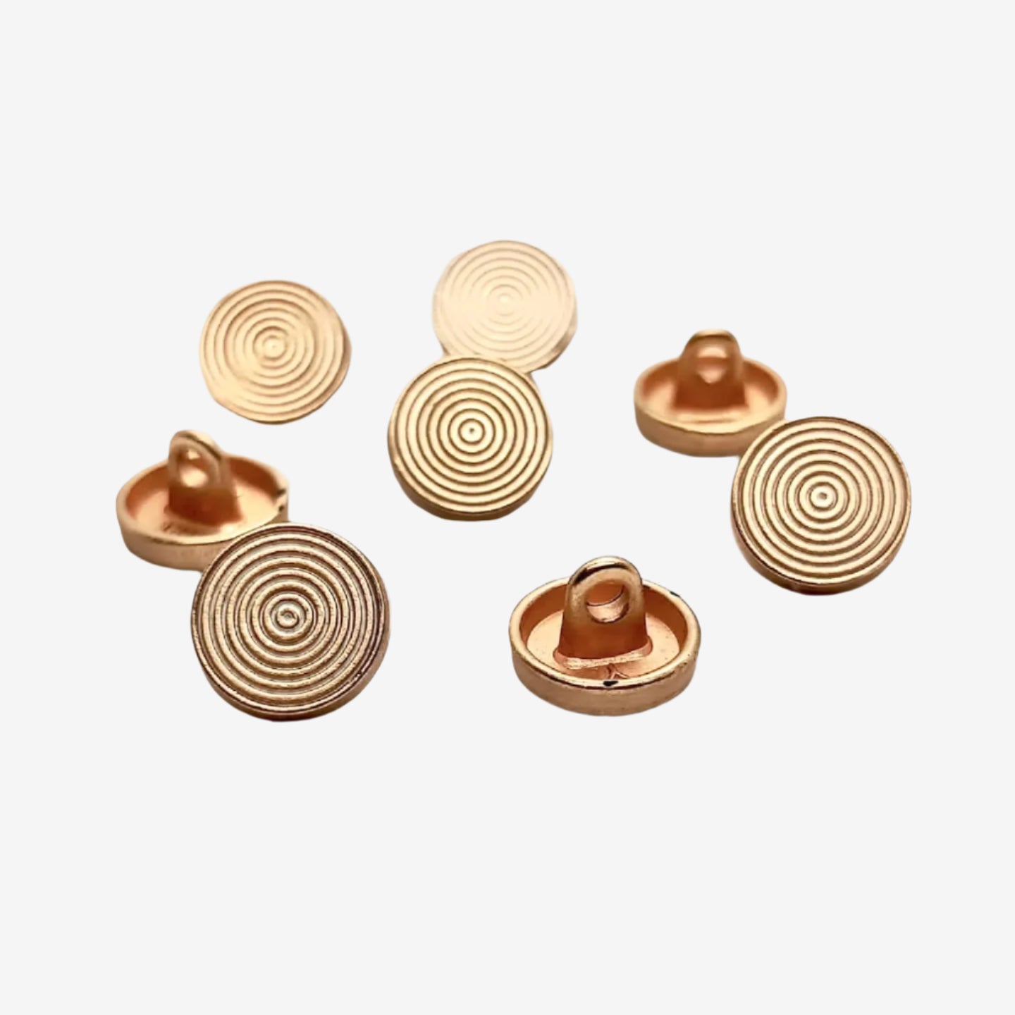 Concentric Ring Gold Metal Buttons