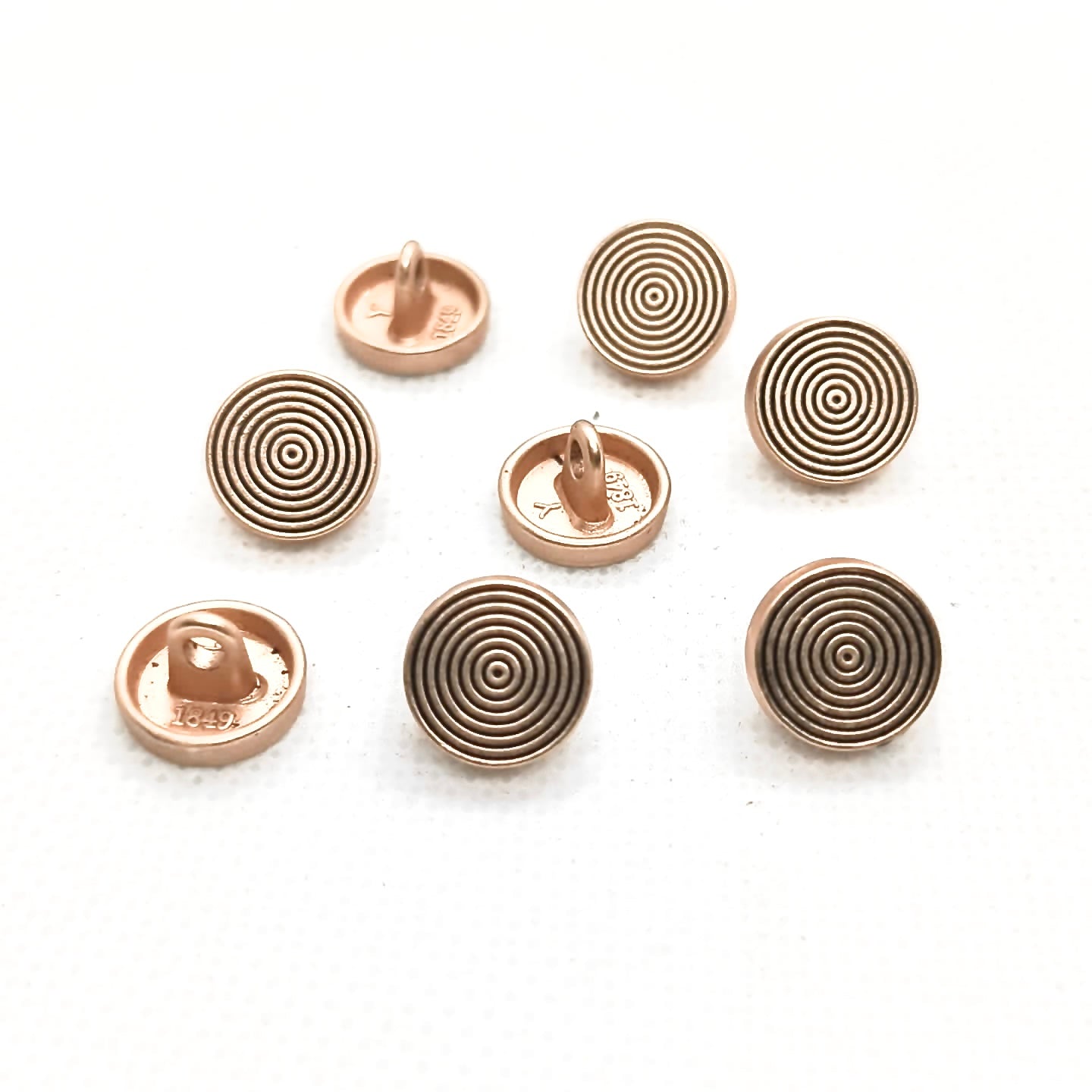Concentric Ring Gold Metal Buttons