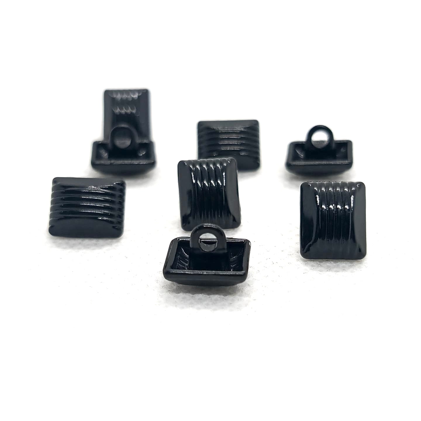 Square Metal Buttons with Grooved Detail