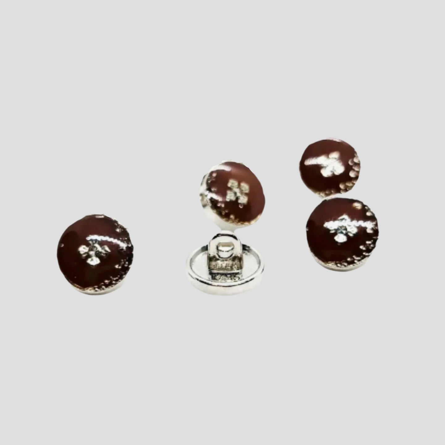 Round Metal Buttons with Rhinestone