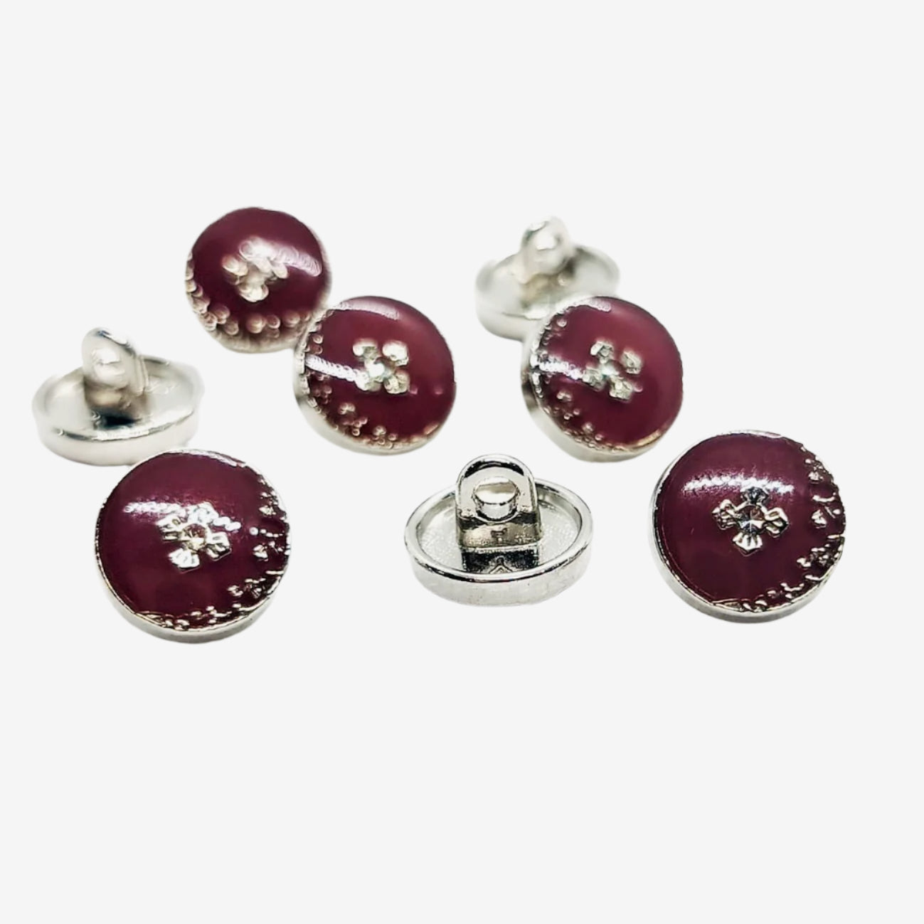 Round Metal Buttons with Rhinestone