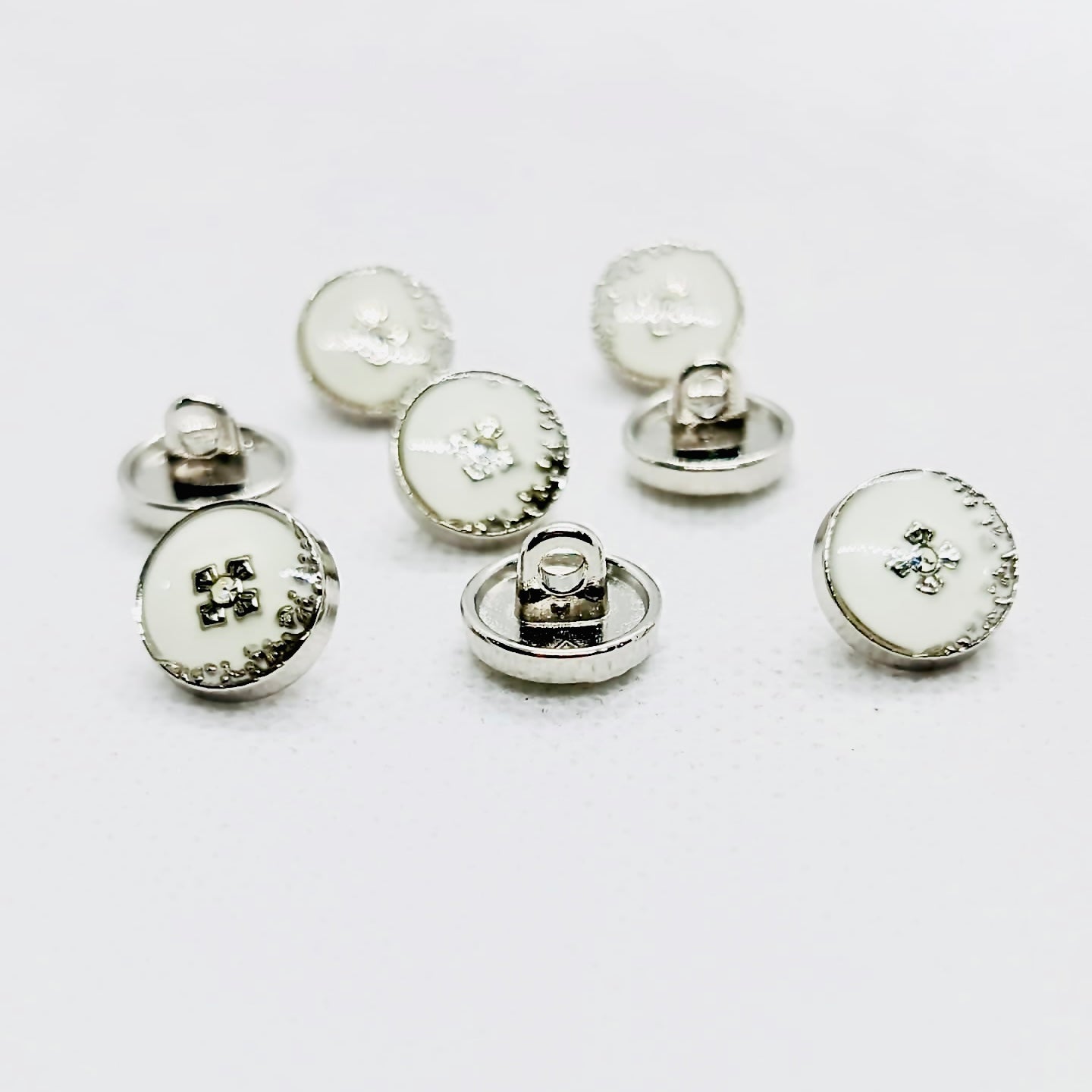 Round Metal Buttons with Rhinestone