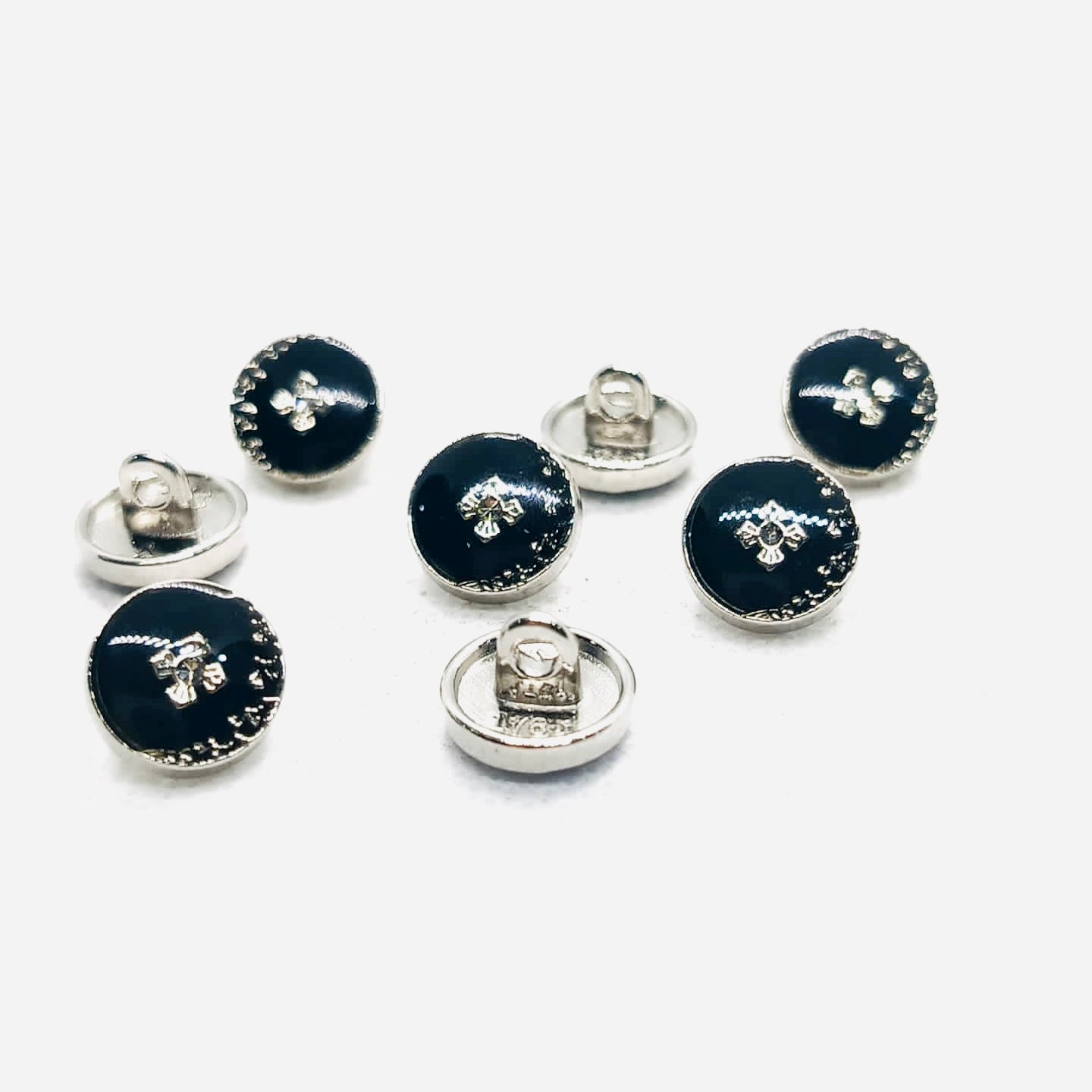 Round Metal Buttons with Rhinestone