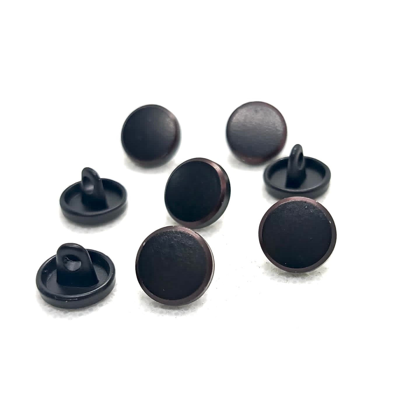 Matte Black Metal Buttons Colored Ring