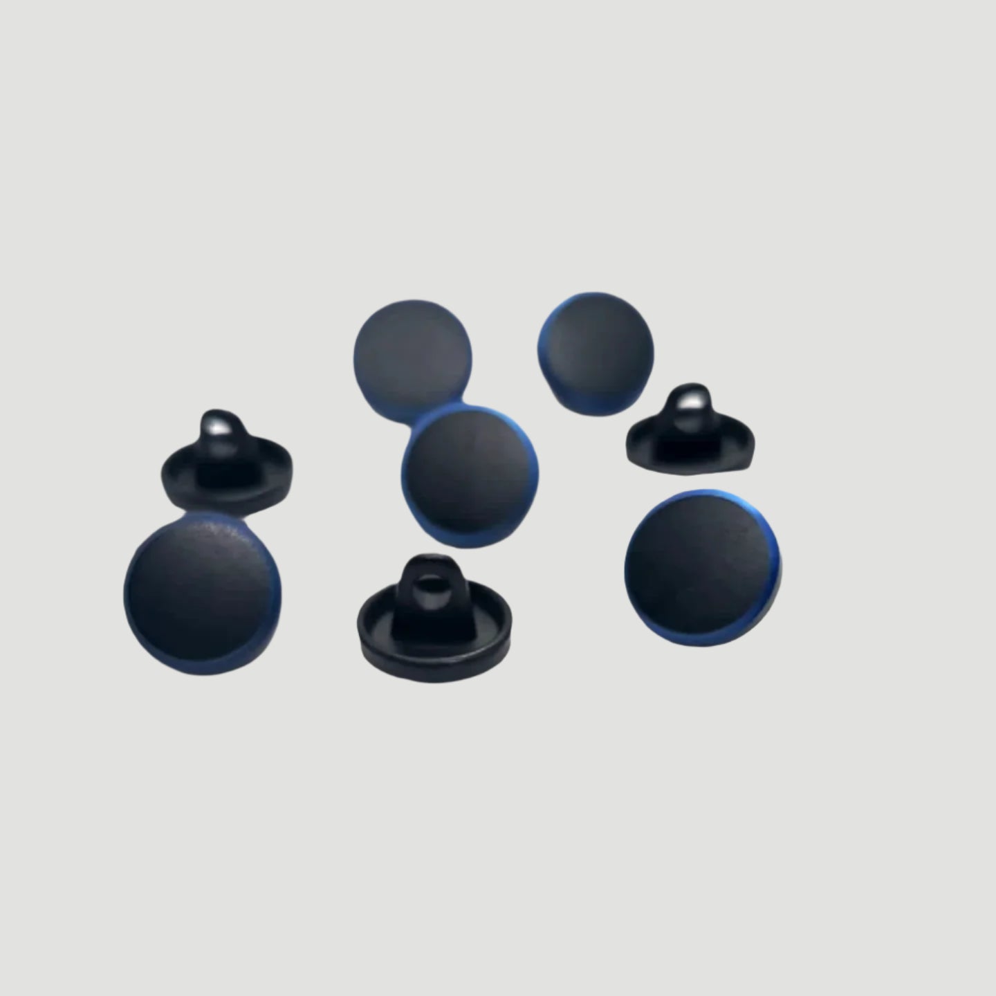 Matte Black Metal Buttons Colored Ring