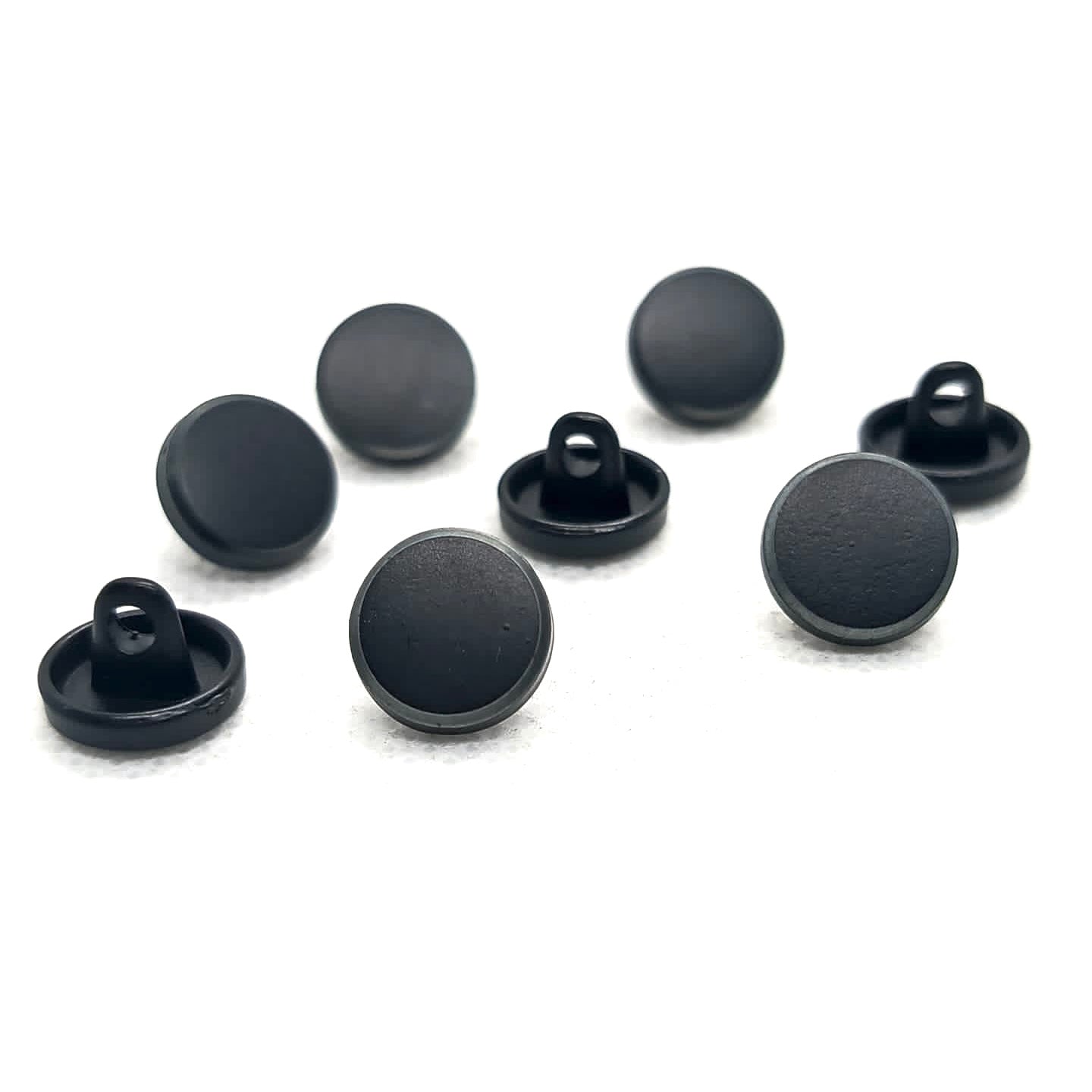 Matte Black Metal Buttons Colored Ring