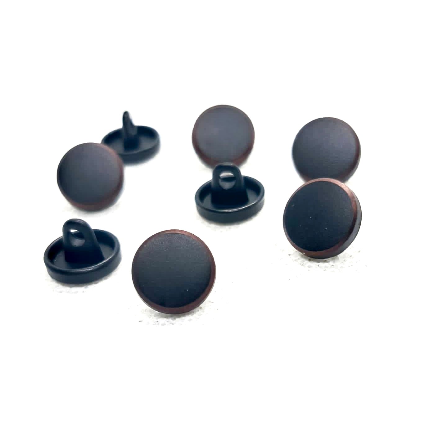 Matte Black Metal Buttons Colored Ring