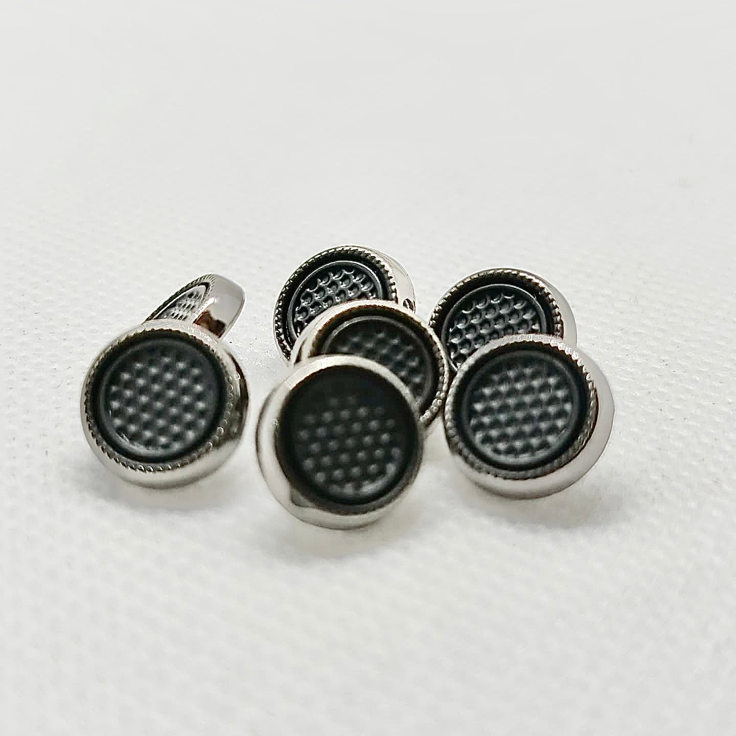 Tactile Black Grid Metal Button