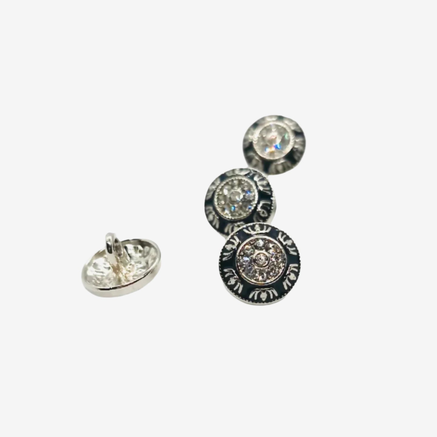 Decorative Metal Buttons with Rhinestone