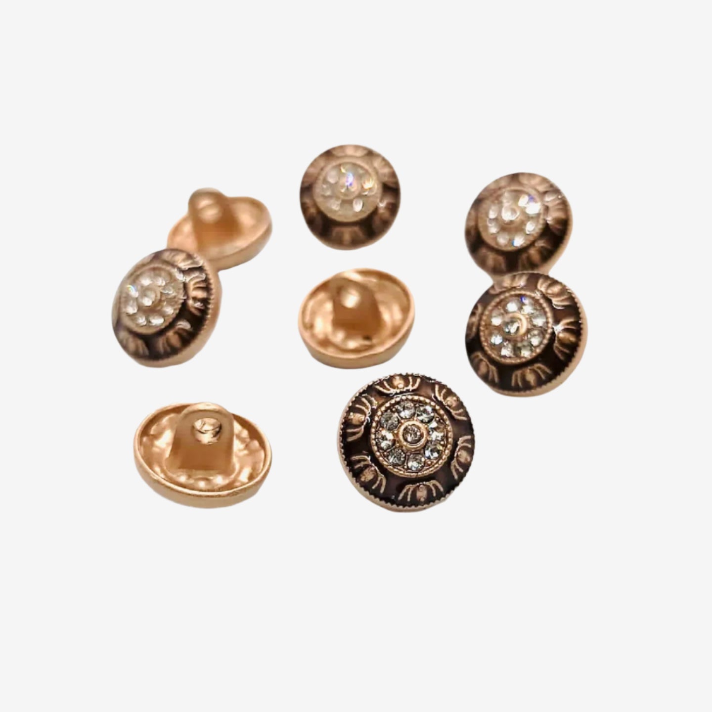 Decorative Metal Buttons with Rhinestone