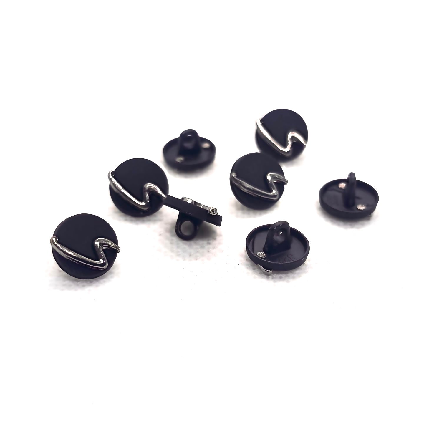 Metal Buttons with Wave Detail