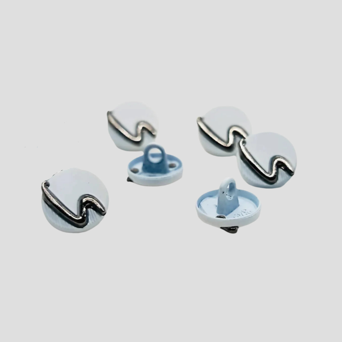 Metal Buttons with Wave Detail