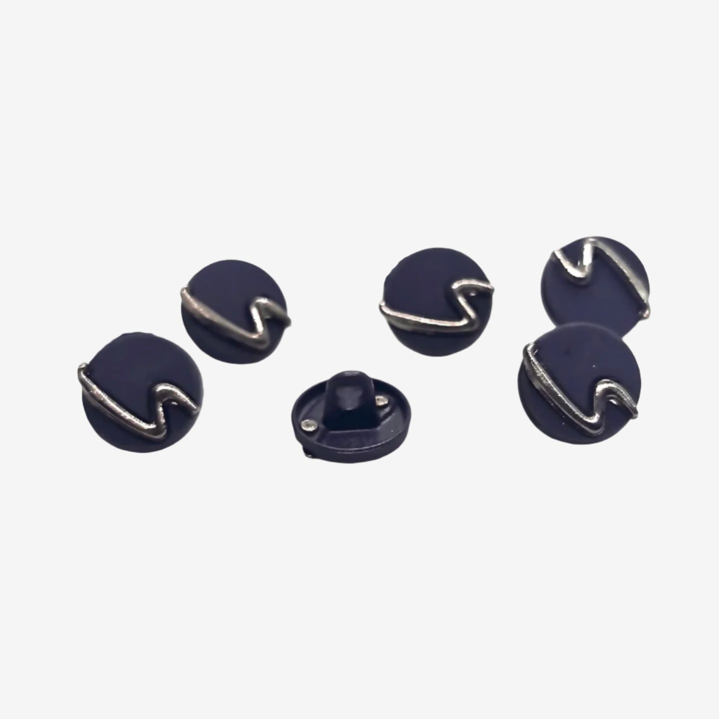 Metal Buttons with Wave Detail
