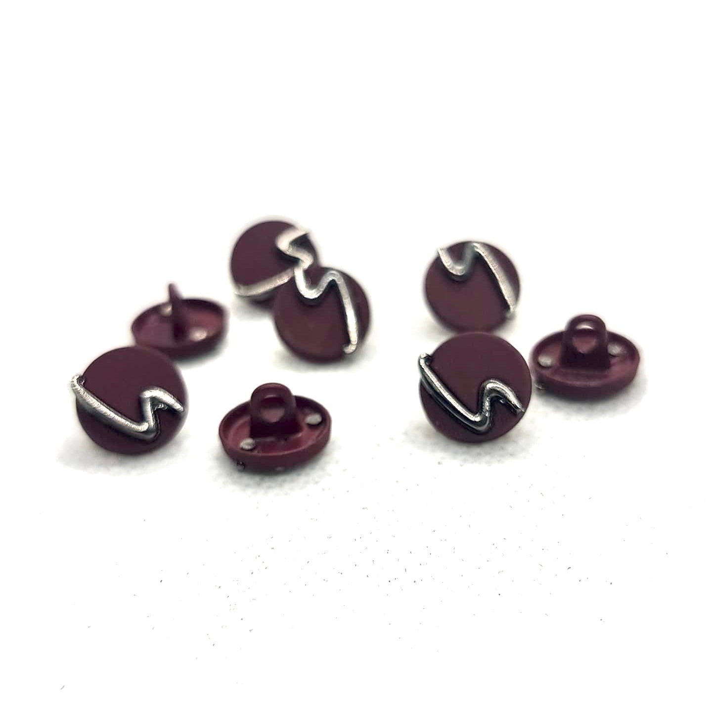 Metal Buttons with Wave Detail