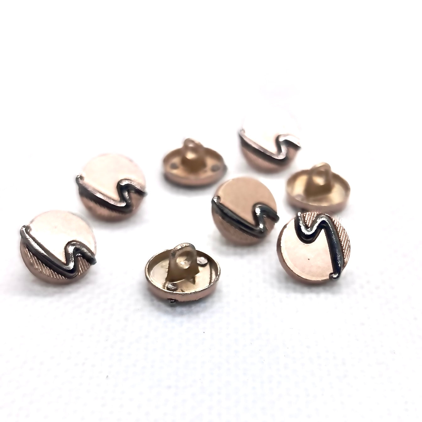 Metal Buttons with Wave Detail