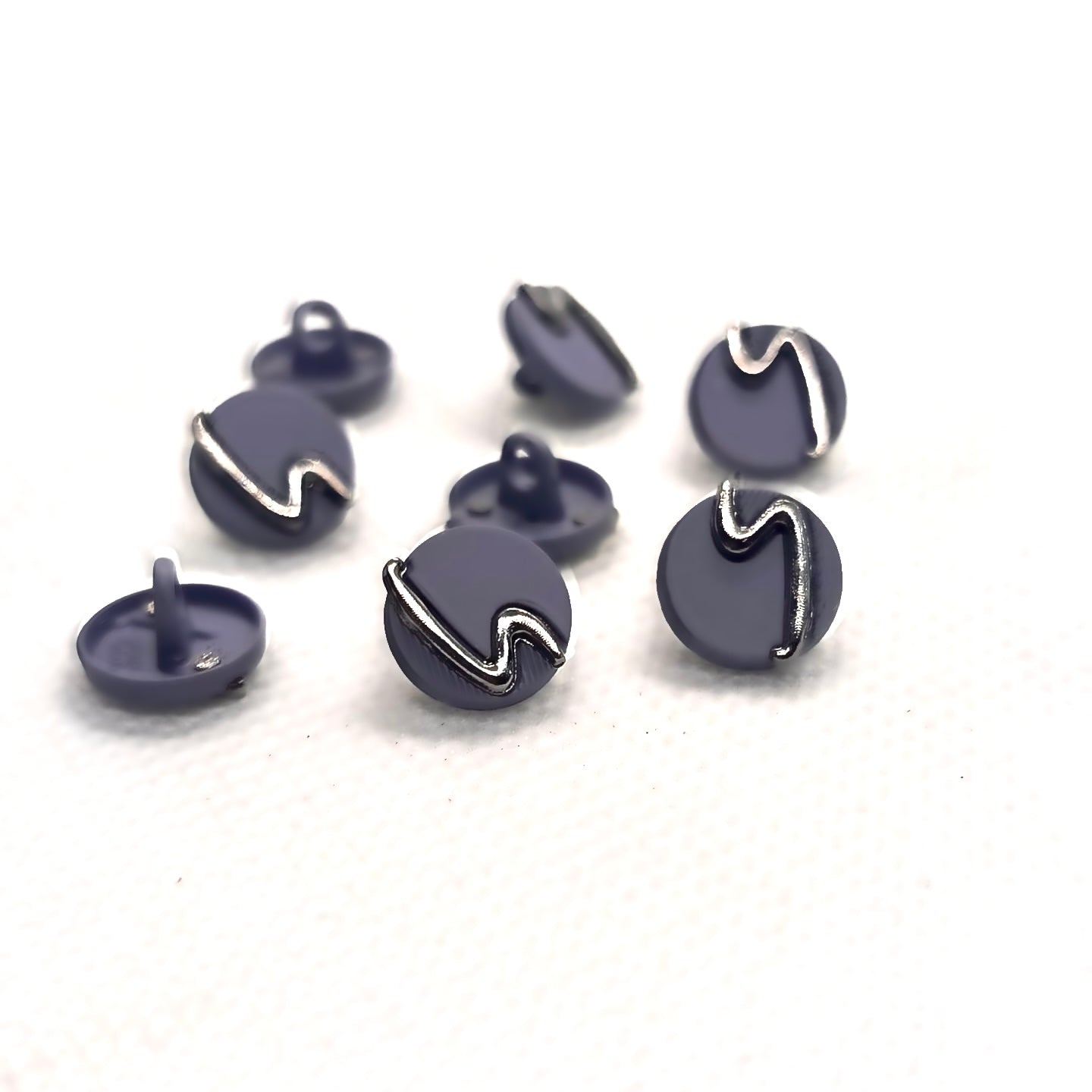Metal Buttons with Wave Detail